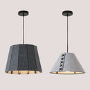 Modern Felt Pendant Lamp – Playful Stitch-Detail Chandelier for Dining Rooms, Bedrooms & Hotels in grey and black.