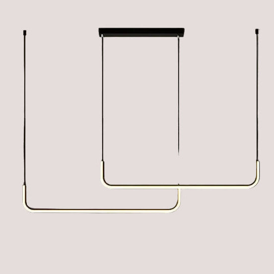 Modern Minimalist Kitchen Island Lighting - Black & Gold Options featuring sleek black and gold pendant design.