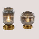 Modern Nordic Glass Table Lighting Fixtures in smoky gray, perfect for adding elegance to any interior.