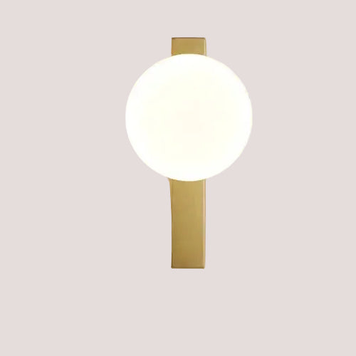Modern Simple Art Deco Revival Wall Lamp featuring a spherical light and sleek metallic design.