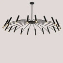Modern Starburst LED Chandelier – 24-Light Sculptural Ceiling Statement in black finish with striking silhouette.