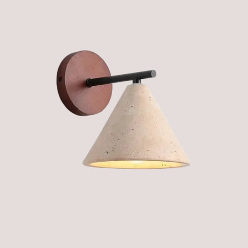 Natural Travertine Stone Wall Lamp – Modern LED Sconce for Bedrooms, showcasing sleek design and warm light.