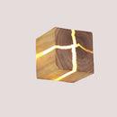 Natural Wood Wall Lights featuring a unique design with solid wood and transparent resin for stunning light diffusion.