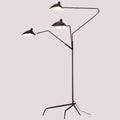 Nordic Designer Tripod Floor Lamp with three adjustable shades and black finish