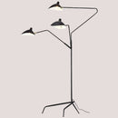 Nordic Designer Tripod Floor Lamp with three adjustable shades and black finish