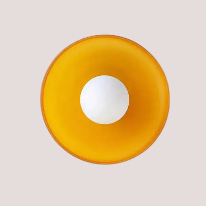 Nordic Modern Glass Disc Ceiling Light – Vibrant Single Head G9 Fixture for Hallways, Bedrooms & More