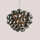 Nordic Smoke Glass Bubble Chandelier – Modern Grape Cluster Pendant Light showcasing elegant smoked grey glass spheres.