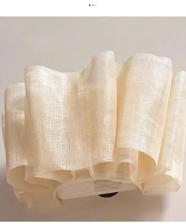 Off-White Pendant Light made from Natural Plant Fiber showcasing textured natural fabric.