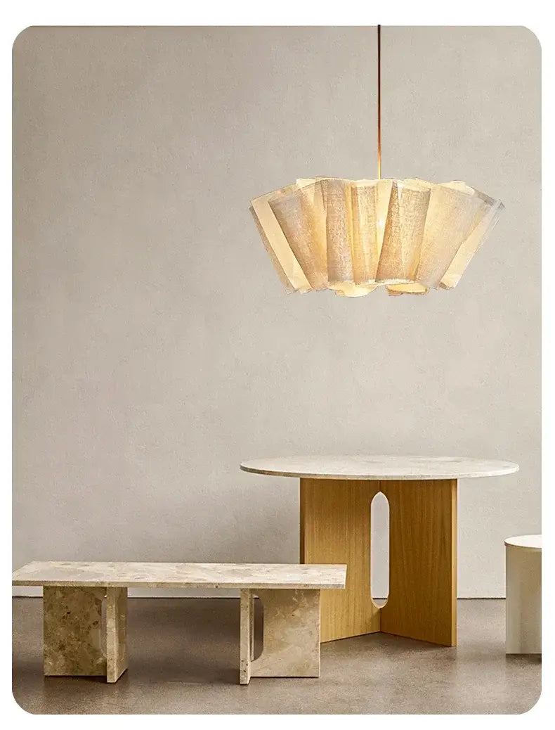 Natural Fiber Off-White Pendant Light