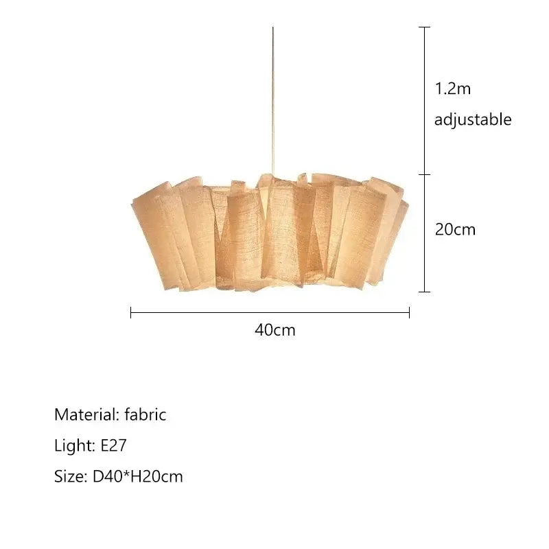 Natural Fiber Off-White Pendant Light