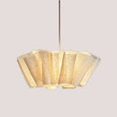 Off-White Pendant Light made from Natural Plant Fiber, showcasing a soft, organic texture and warm glow.