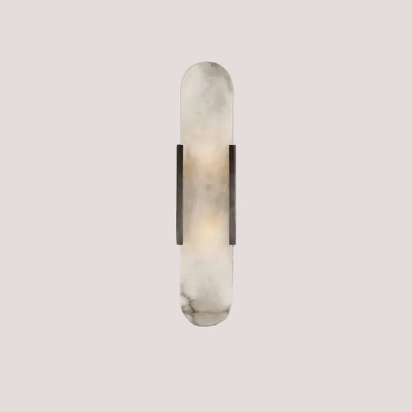 Posh Marble & Gold Roman Villa Sconce featuring elegant marble design with metal accents.