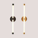 Postmodern Tube Pipe  Wall Light in black and gold with fluorescent tubes for contemporary decor.