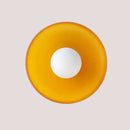 Retro Glass Disc Ceiling Light – Colourful Nordic Flush Mount Fixture for Hallways and Bedrooms in vibrant orange with white detail.