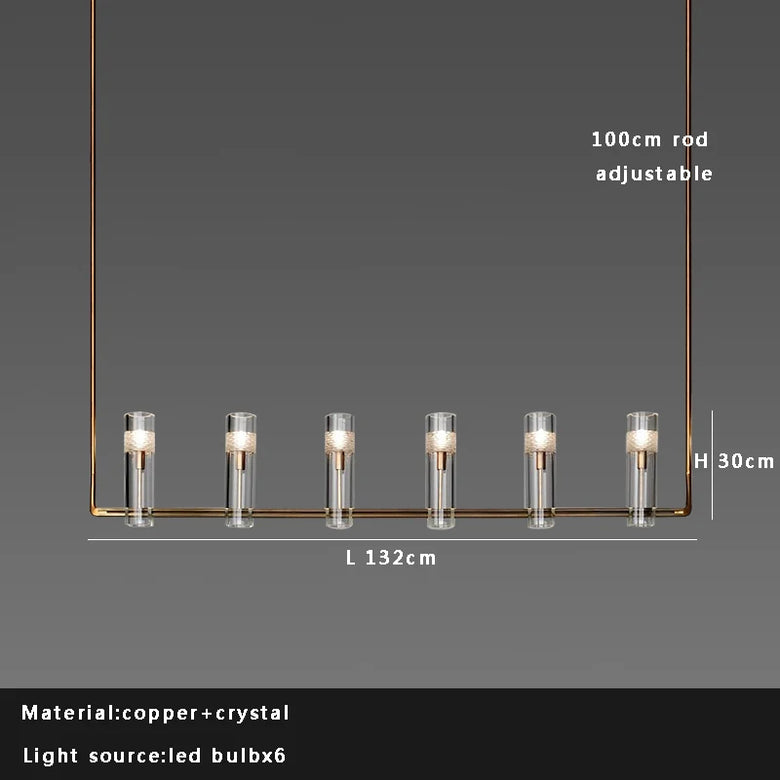Crystal Glass Pendant Light with Copper Detail - Several Designs