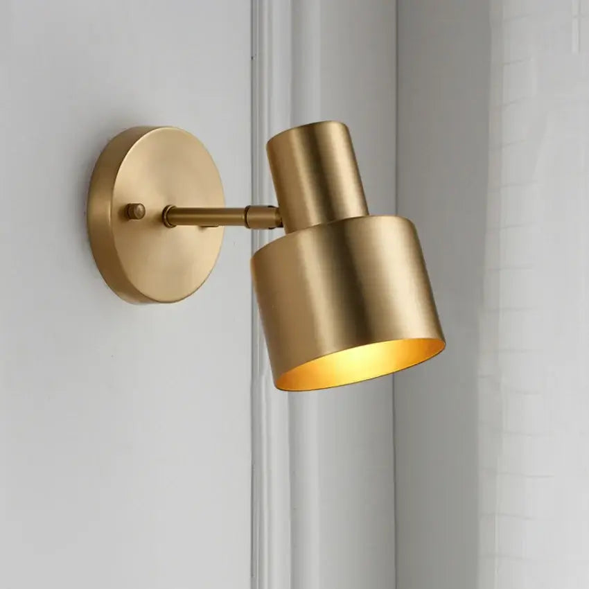 Gold Wall Mounted Spot - Brass & Black Finish