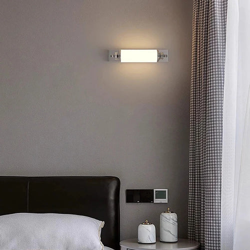 Steel & Glass Modern Wall Light 30cm