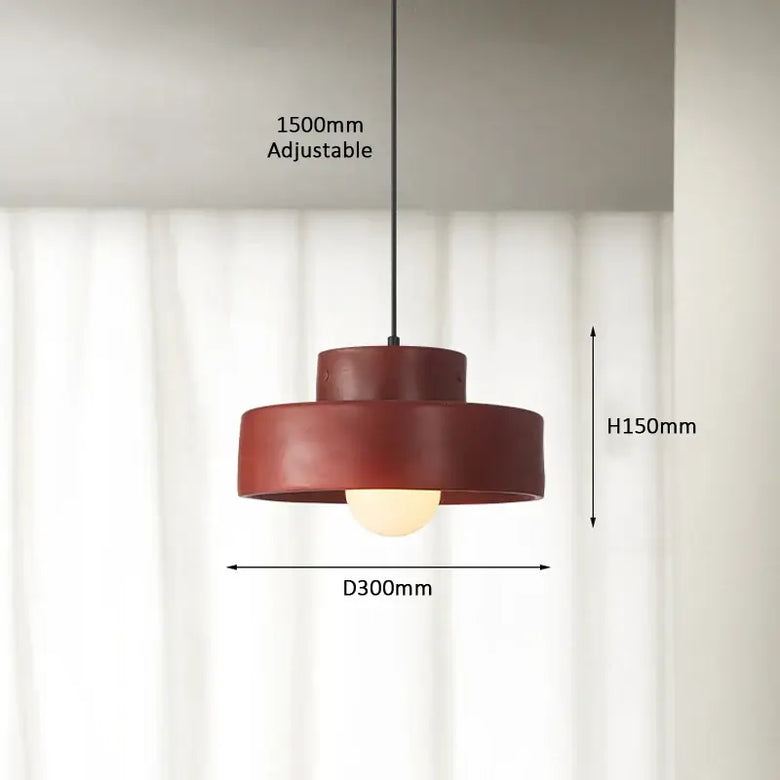 Illuminate Your Space with the Minimalist Nordic Resin Pendant Light, featuring a red design with adjustable length.