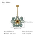 Glorious Tinted Glass Bubble Chandelier showcasing blue bulbs, elegant design with iron and electroplated finish.