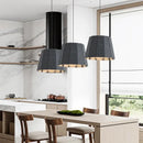 Modern Felt Pendant Lamp – Playful Stitch-Detail Chandelier for Dining Rooms, Bedrooms & Hotels in a stylish kitchen setting.