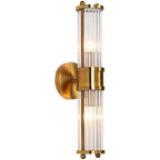 Art Deco Brass & Crystal Bathroom Sconces