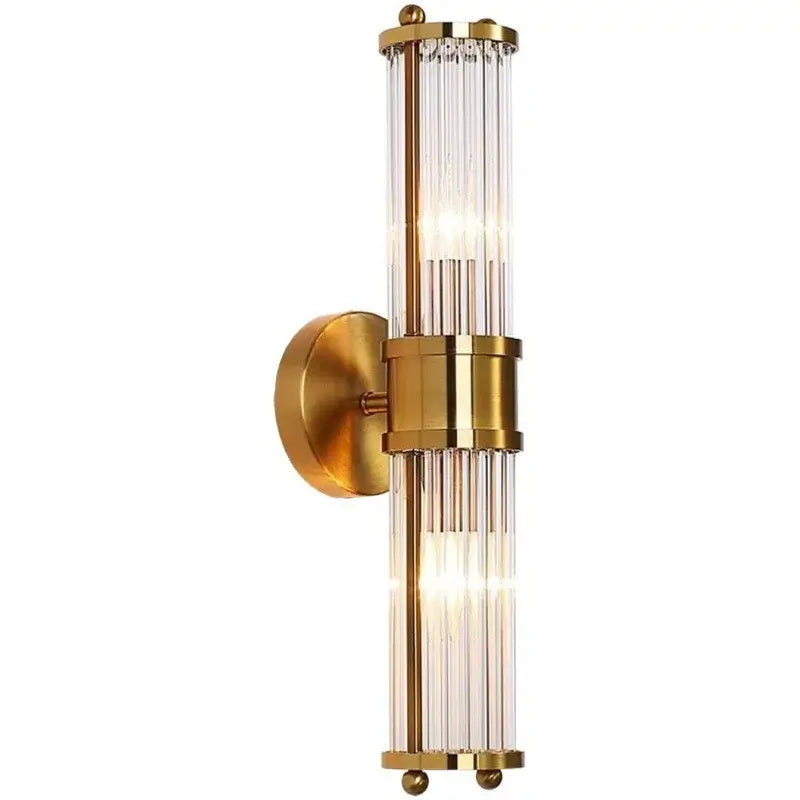 Art Deco Brass & Crystal Bathroom Sconces