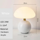 Mushroom LED USB Table Lamp in Pink – Soft Glow Bedside Lighting showcasing white lamp dimensions.