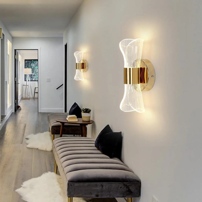 Gold Bow LED Wall Light – Modern Glam Acrylic Wall Sconce