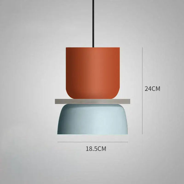 Customizable Modern Pendant Lights in vibrant colors, showcasing unique design and dimensions.