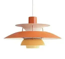 Classic Nordic Designer Pendant Lights Available in 3 different sizes in modern orange and yellow design.
