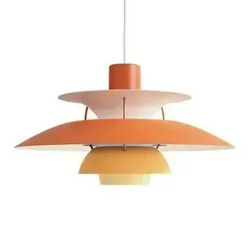Classic Nordic Designer Pendant Lights Available in 3 different sizes in modern orange and yellow design.