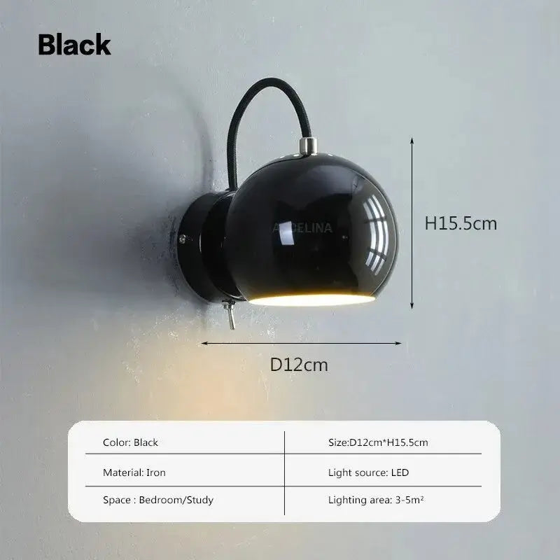 Stylish Spherical Wall Lamp - Magnetic & Adjustable