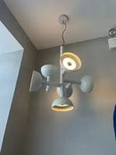 Danish Postmodern LED Chandelier – Sculptural Black Designer Pendant Light in matte white finish and artistic design.