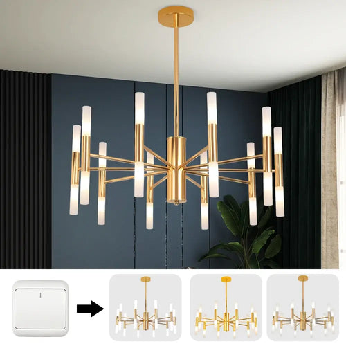 Modern Gold LED Chandelier – 20-Head G4 Luxury Ceiling Light for Living Room & Hotel Lobby in stylish interior