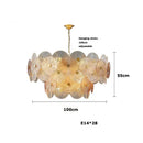 Retro 50s Glass & Iron Chandelier Gold Frame