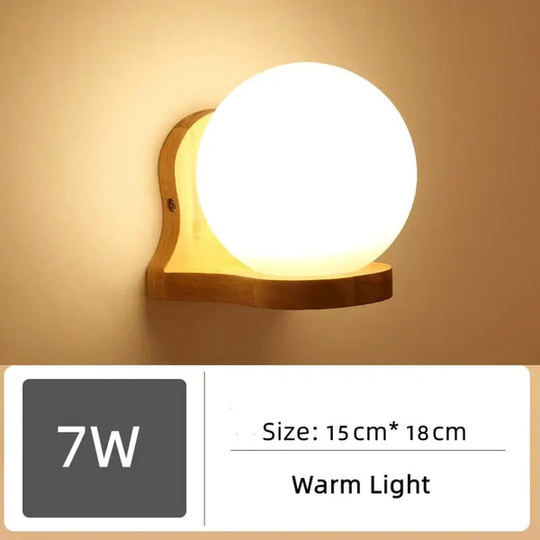 Wood and Frosted Glass Japanese Minimalist Sconces featuring a warm light design and sleek craftsmanship.