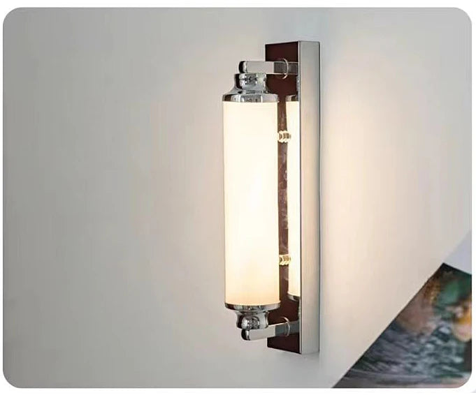 Steel & Glass Modern Wall Light 30cm