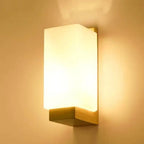 Wood & Frosted Glass Japanese Sconces