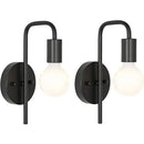 Nordic Bend Pipe Wall Lamp – Sleek Gold or Black Iron Lighting Fixture in black finish, modern minimalism style.