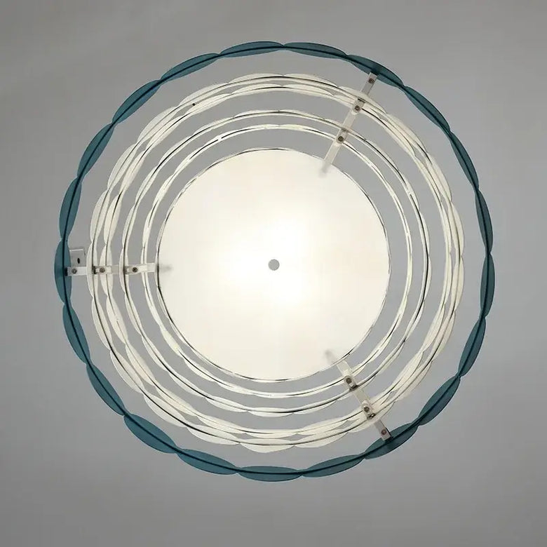 Vintage Mid-century modern Iconic Chandelier viewed from above, showcasing its unique design and elegant lighting.