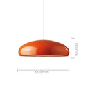 Simple Hanging Lamp in glossy orange finish, modern design with dimensions 600mm width and 180mm height.