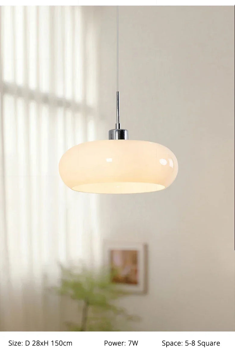 Bauhaus Glass LED Hanging Light I Orange/ White I Various Designs