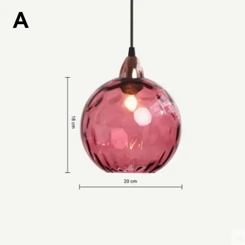 Delicious Lollipop Modern Pendant Light with pink glass ball design, 20 cm wide, 18 cm tall for vibrant decor.