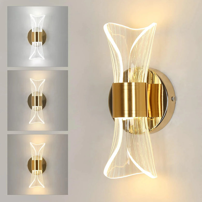 Gold Bow LED Wall Light – Modern Glam Acrylic Wall Sconce
