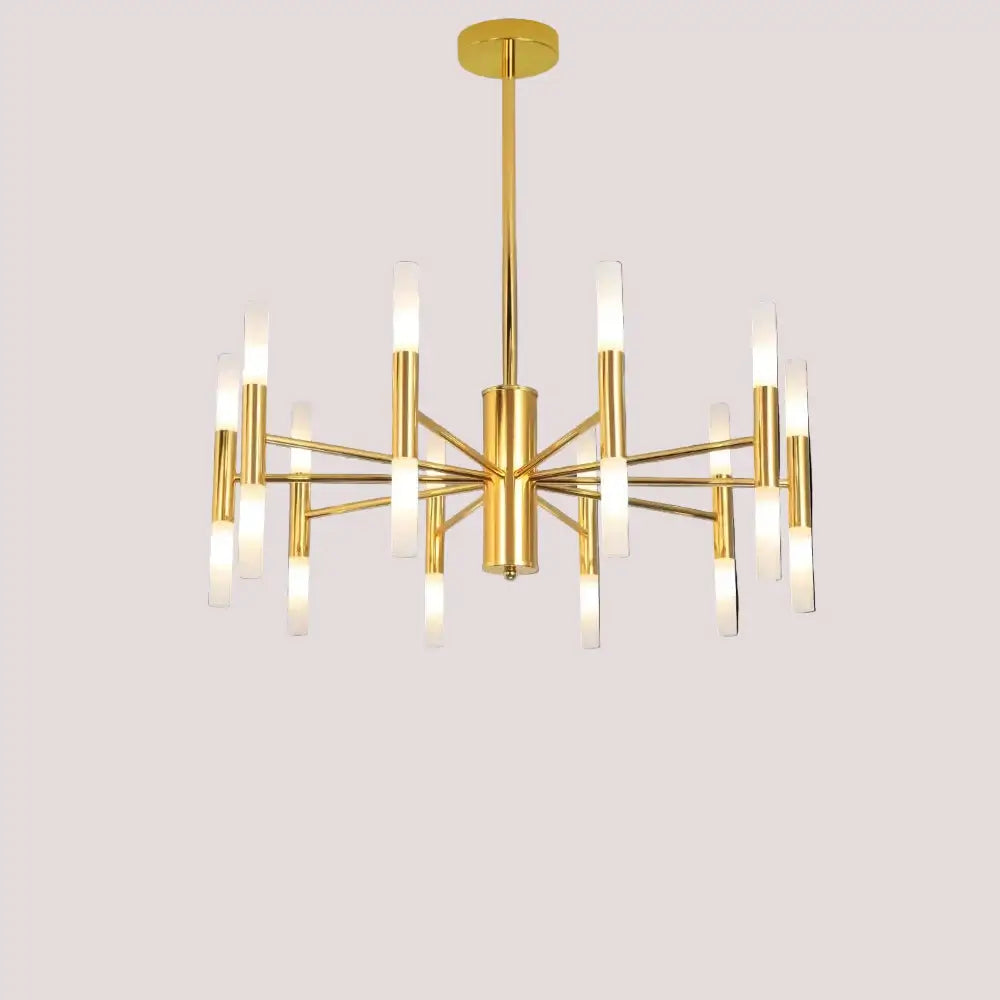 Modern Gold LED Chandelier – 20-Head G4 Luxury Ceiling Light for Living Room & Hotel Lobby with elegant design and adjustable rod.