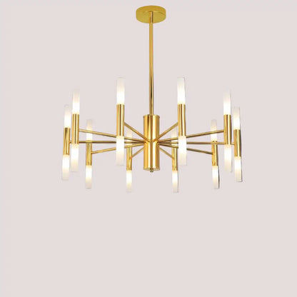 Modern Gold LED Chandelier – 20-Head G4 Luxury Ceiling Light for Living Room & Hotel Lobby with elegant design and adjustable rod.