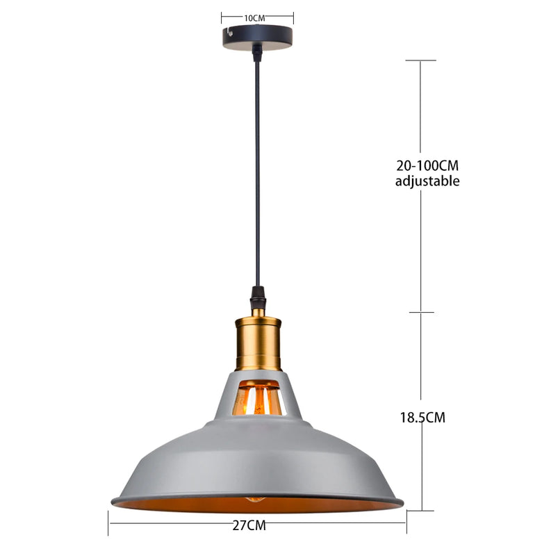 Industrial Metal Dome Pendant Light