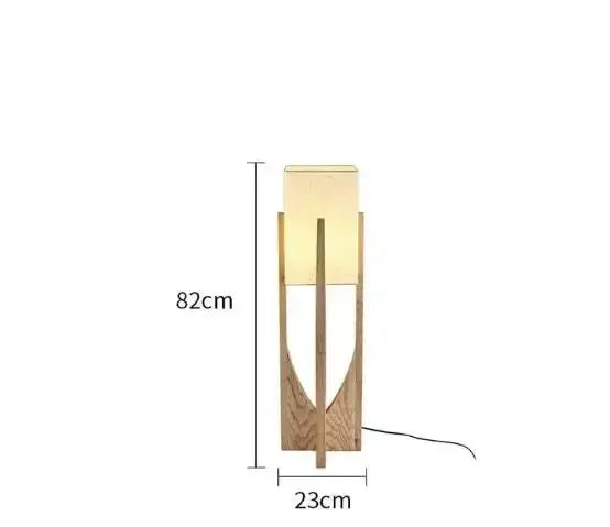 Modern Nordic Wooden Floor Lamp – Sculptural Lighting with Warm LED Glow