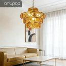 Tiered Glass Disc Chandelier in Nickel Finish