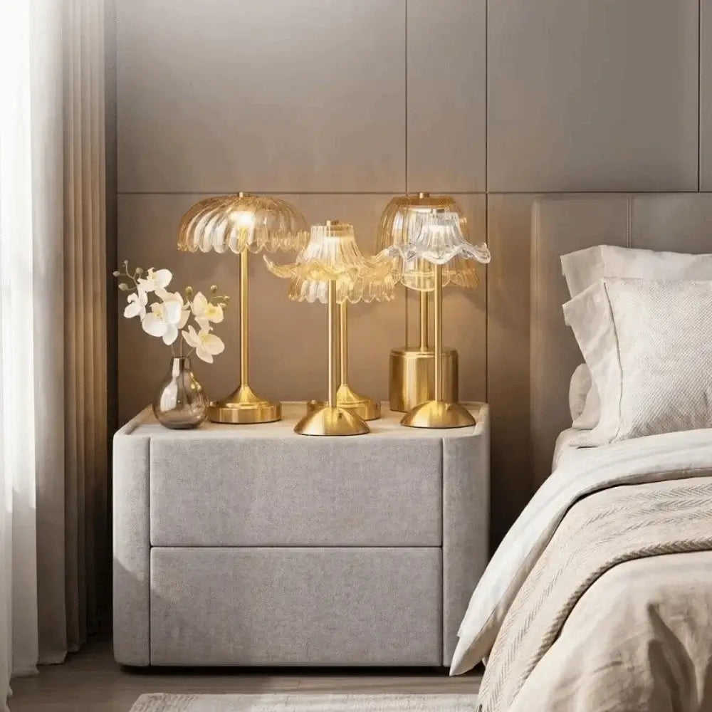 Art-Deco Glass Cordless Lamp: 8 styles